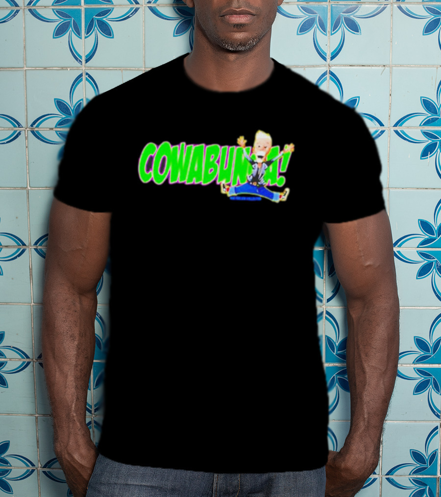 Rob Paulsen Cowabunga Cartoon Character Jumping Enthusiastically T-Shirt