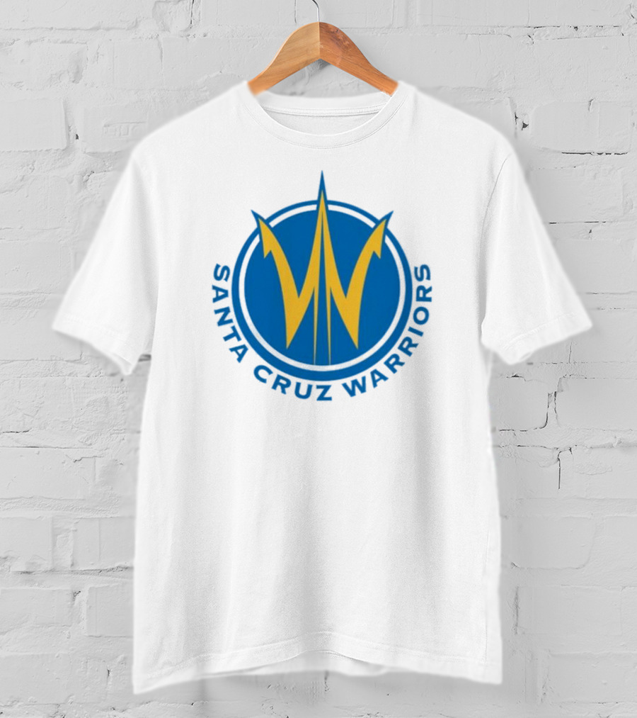 Santa Cruz Warriors Basketball Team Logo Blue And Yellow T-Shirt
