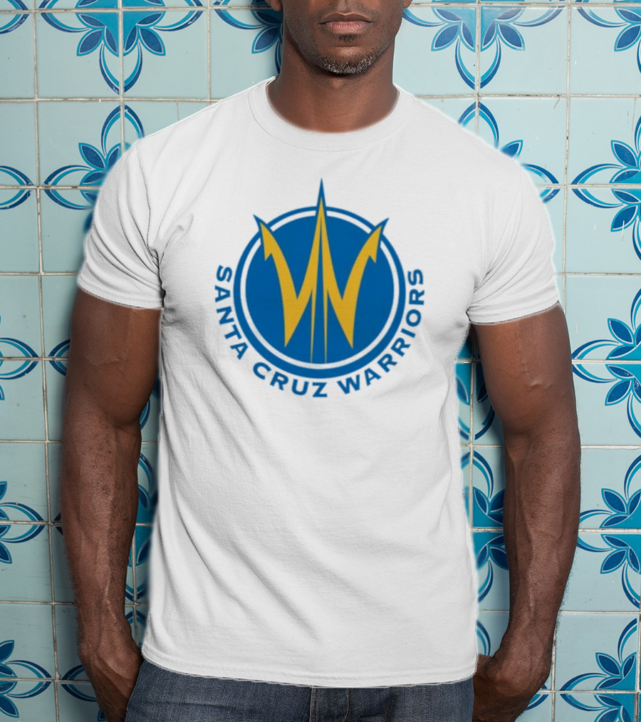 Santa Cruz Warriors Basketball Team Logo Blue And Yellow T-Shirt
