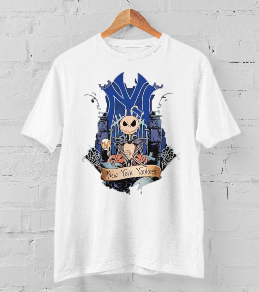 New York Yankees Jack Skellington MLB Halloween Baseball T-Shirt