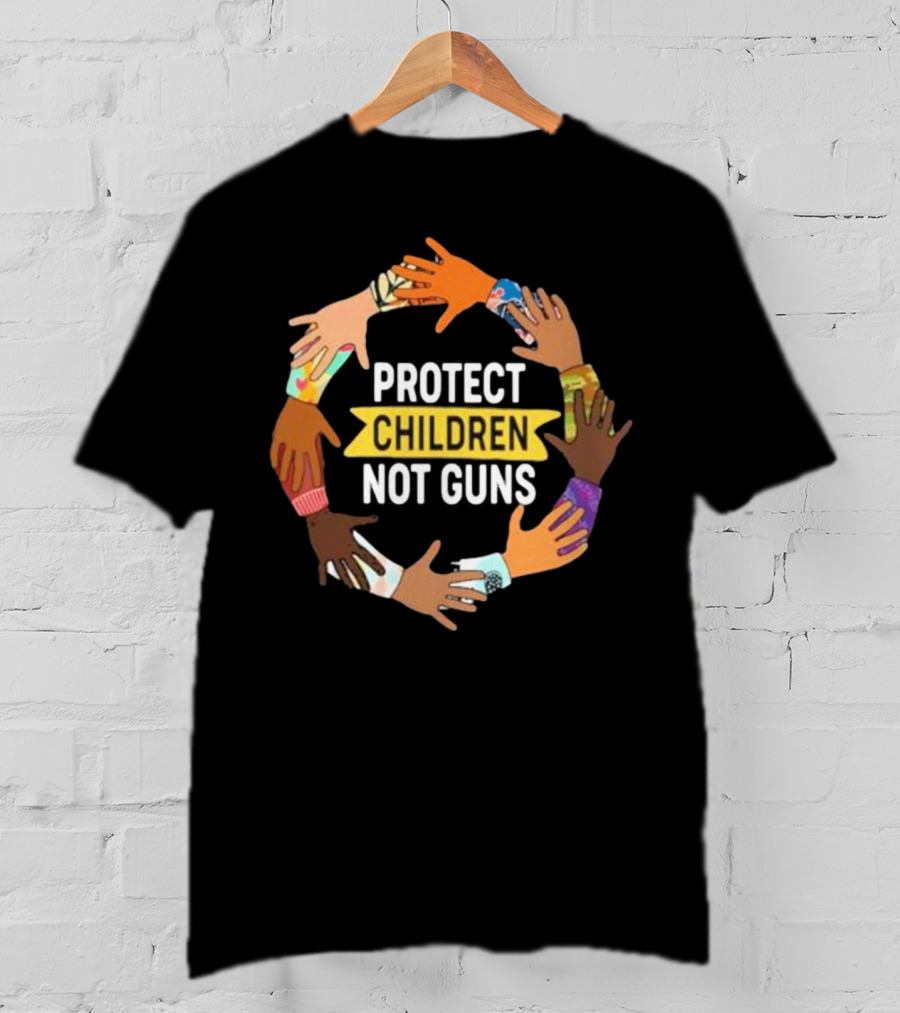 Protect Children Not Guns Diverse Hands Unity Circle T-Shirt