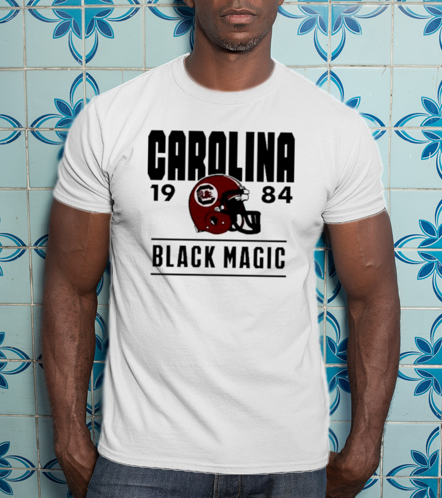 Carolina 1984 Black Magic Football Helmet T-Shirt