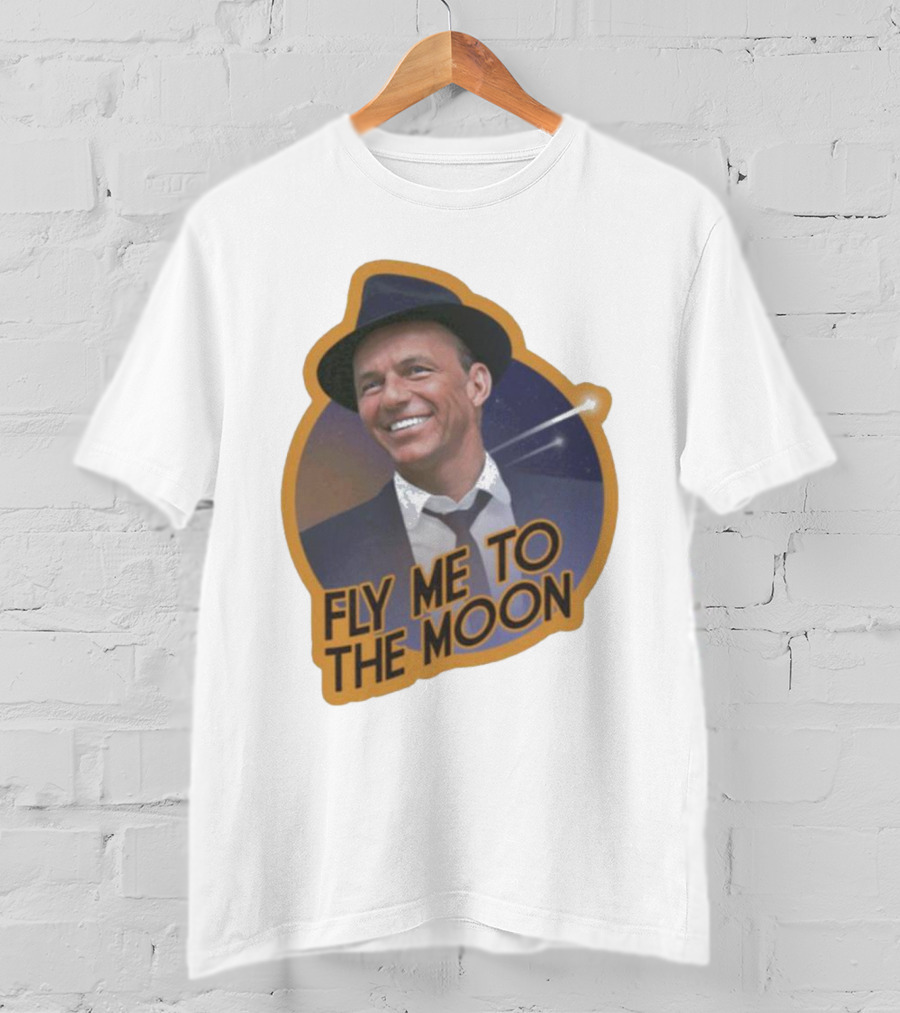Frank Sinatra Fly Me To The Moon Vintage Iconic Singer T-Shirt