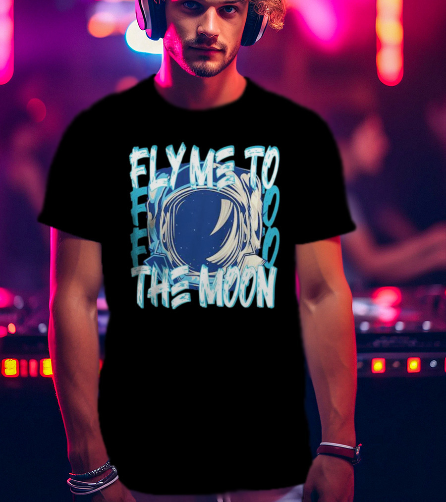 Fly Me To The Moon Astronaut Helmet Sky Stars T-Shirt