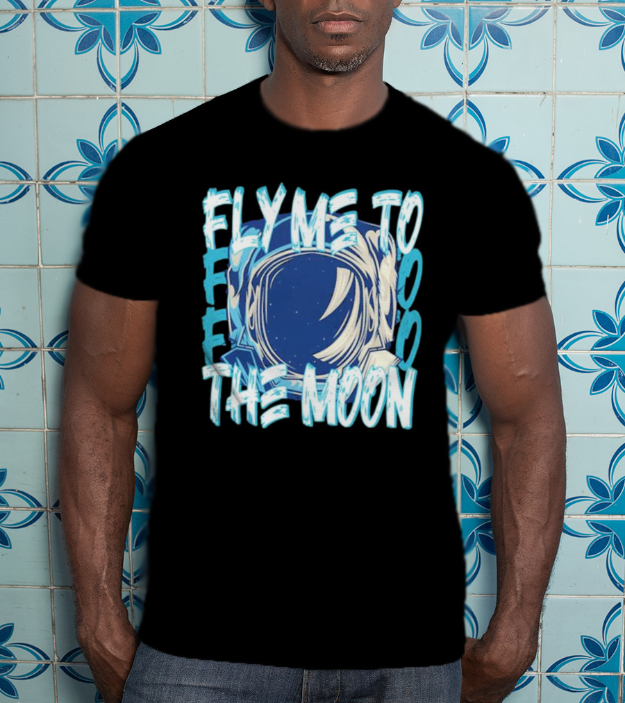 Fly Me To The Moon Astronaut Helmet Sky Stars T-Shirt