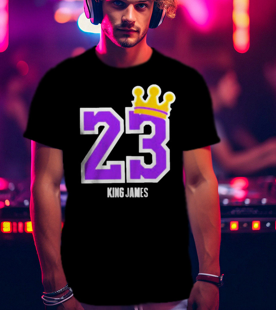 King Lebron James 23 Purple Crown La Lakers T-Shirt