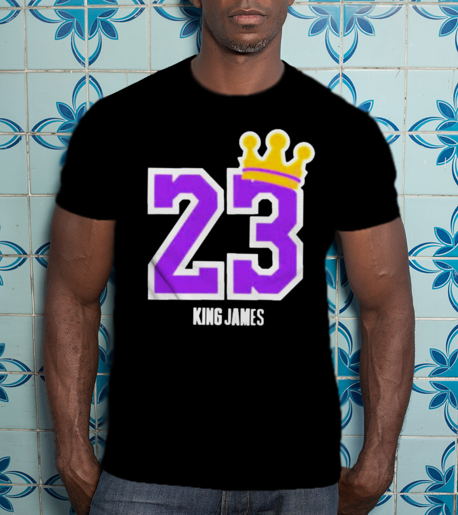 King Lebron James 23 Purple Crown La Lakers T-Shirt
