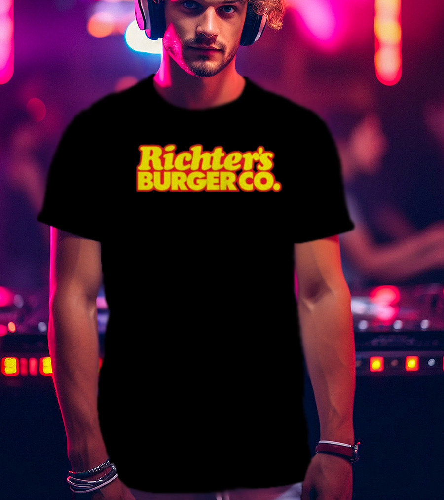 Richter’s Burger Co Classic Logo Yellow And Red T-Shirt