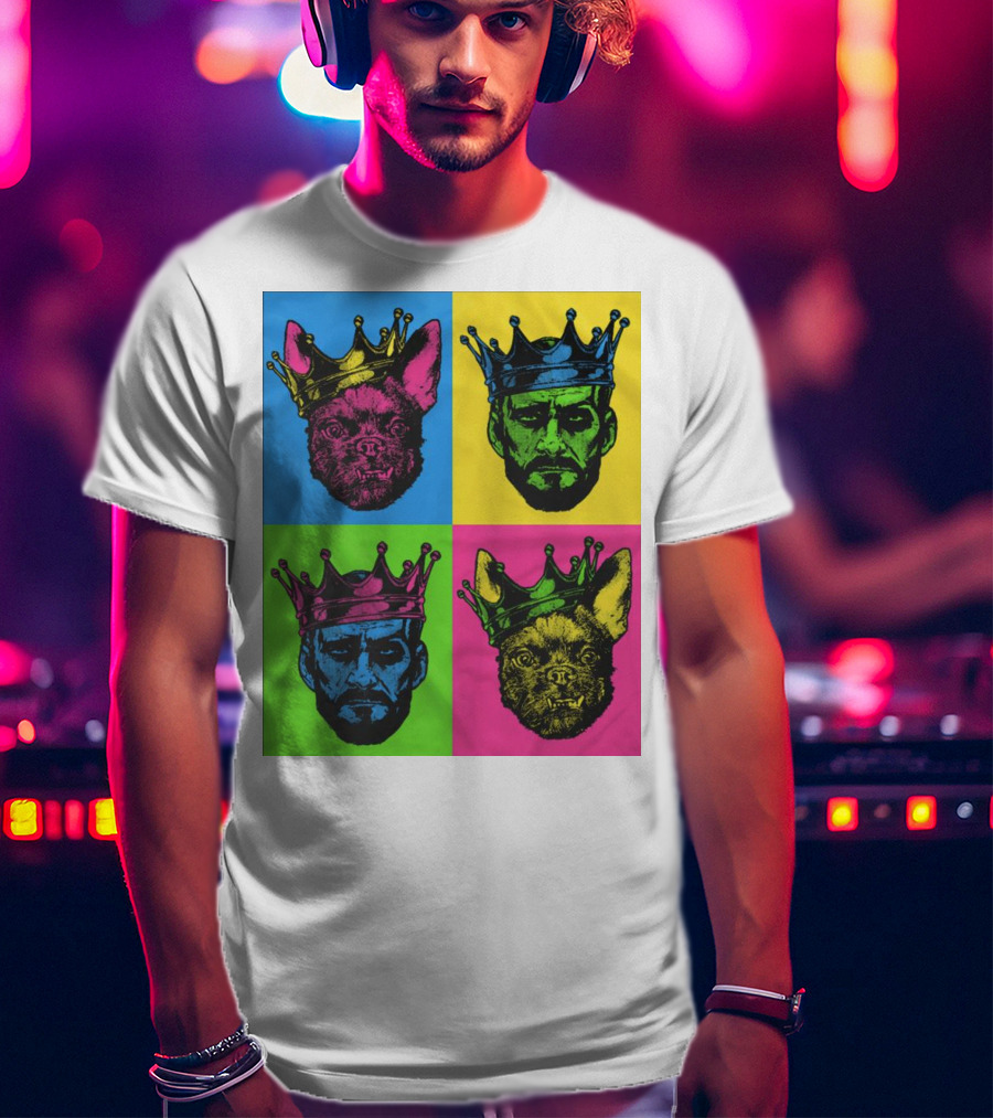 CM Punk King Pop Art Warhol Style Quad Crowned Faces T-Shirt