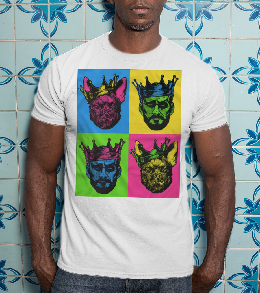 CM Punk King Pop Art Warhol Style Quad Crowned Faces T-Shirt