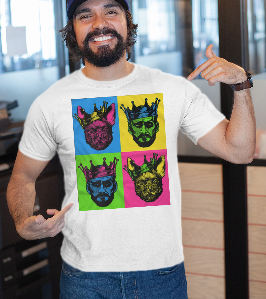 CM Punk King Pop Art Warhol Style Quad Crowned Faces T-Shirt