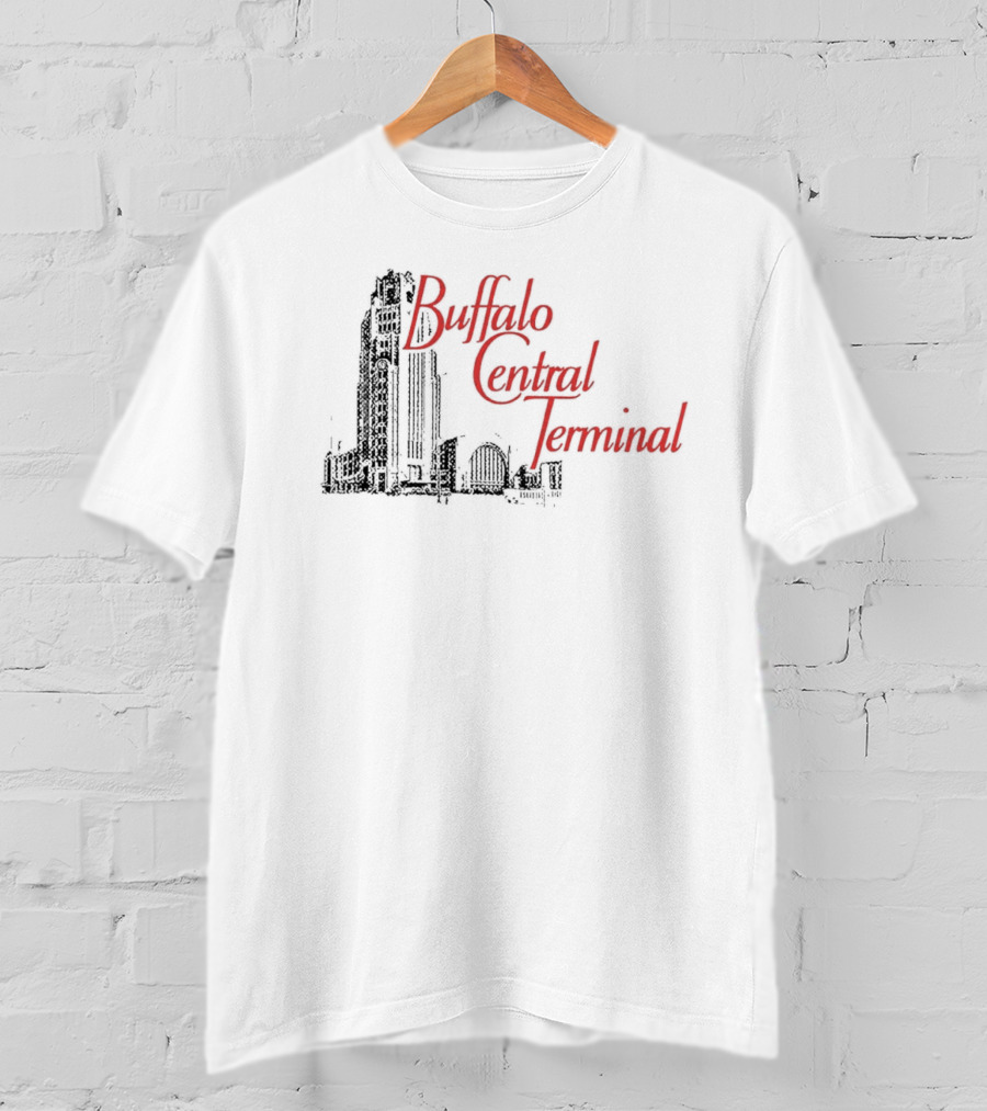 Buffalo Central Terminal Architectural Sketch With Stylized Red T-Shirt