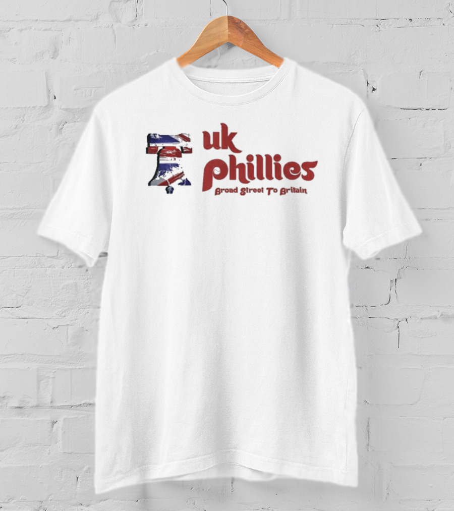 Uk Phillies Broad Street To Britain Union Jack Liberty Bell T-Shirt