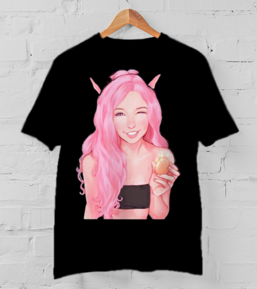 Belle Delphine Pink Hair Winking Holding Golden Egg Fantasy T-Shirt