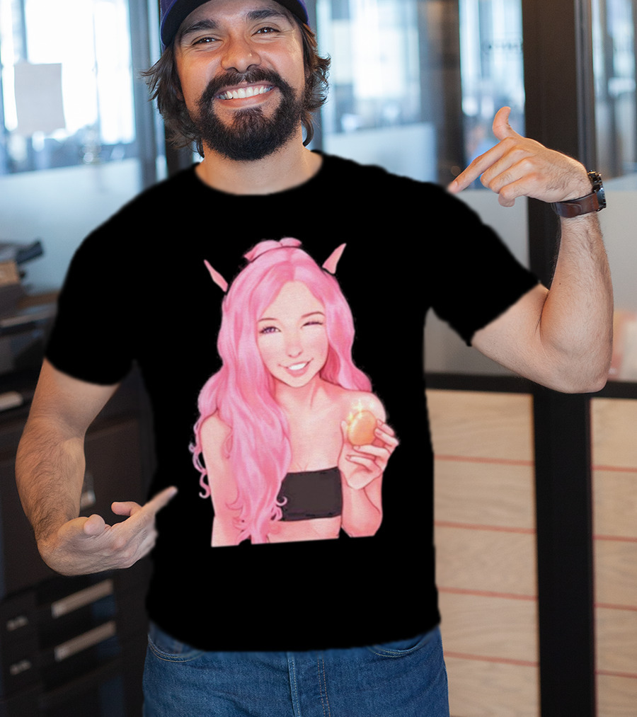 Belle Delphine Pink Hair Winking Holding Golden Egg Fantasy T-Shirt