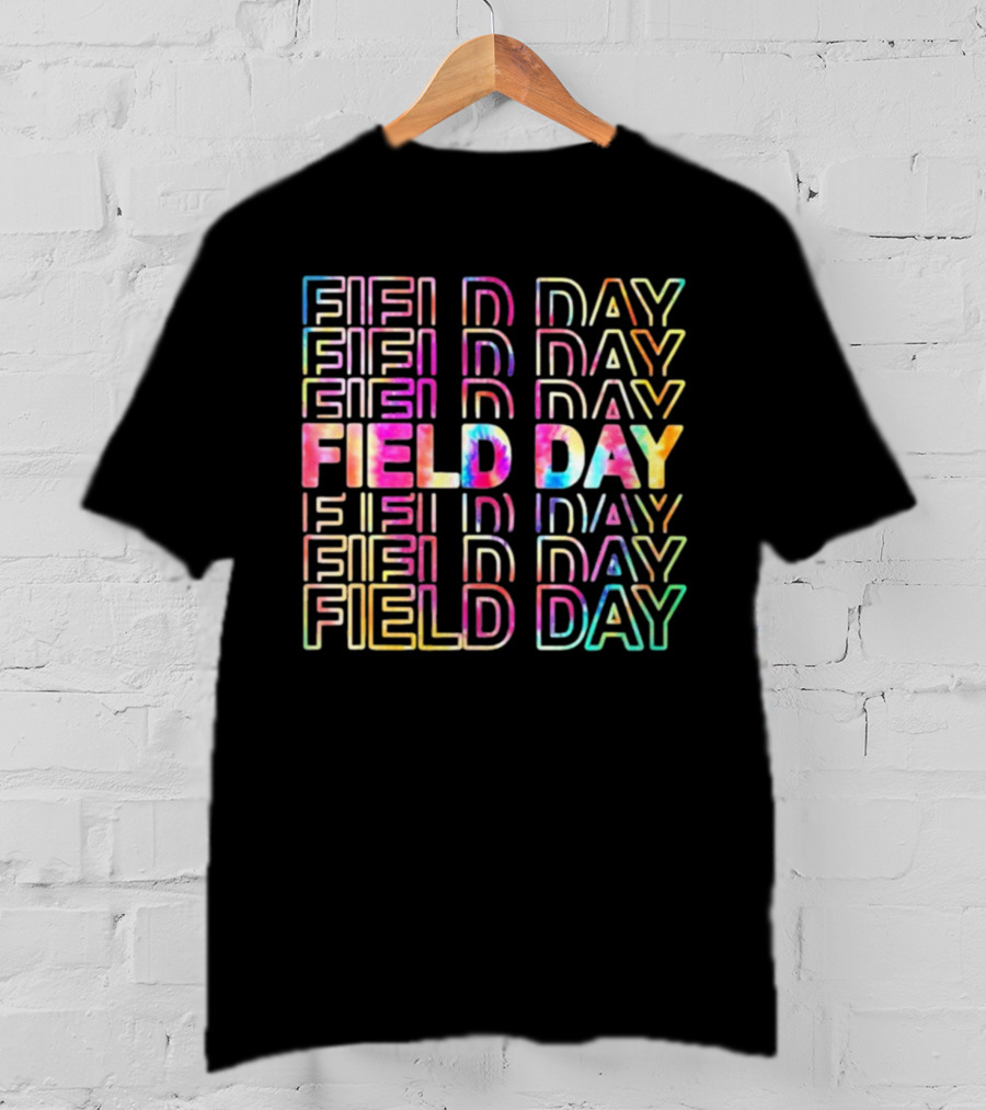 Field Day Colorful Tie Dye Text T-Shirt