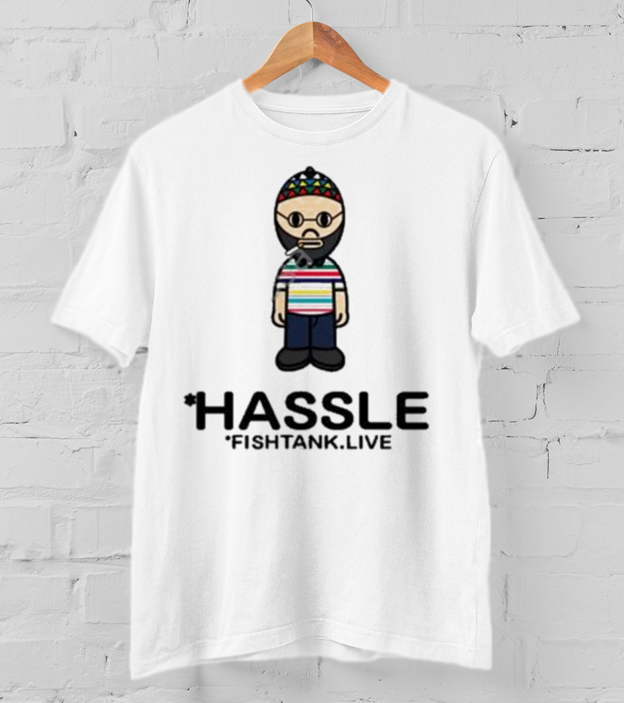 Hassle Fish Tank Live Figure With Colorful Hat And Striped T-Shirt