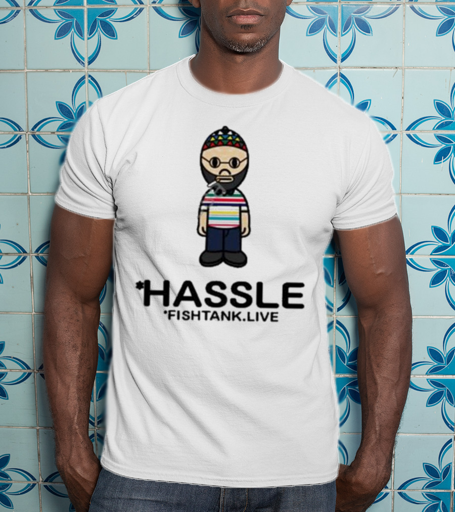 Hassle Fish Tank Live Figure With Colorful Hat And Striped T-Shirt