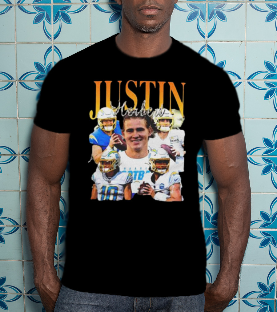 JUSTIN Herbert Chargers Quarterback Football Team Player T-Shirt