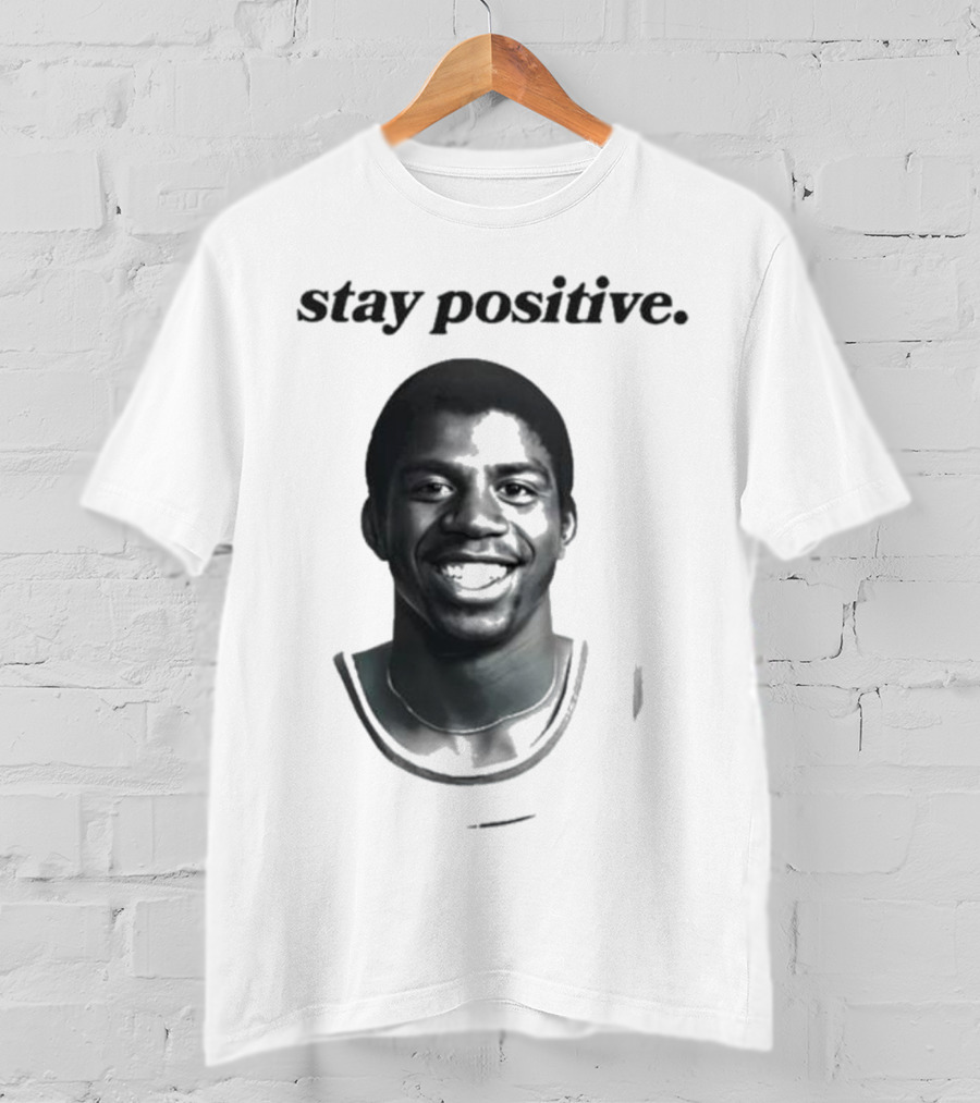 Magic Johnson Stay Positive Retro Basketball T-Shirt