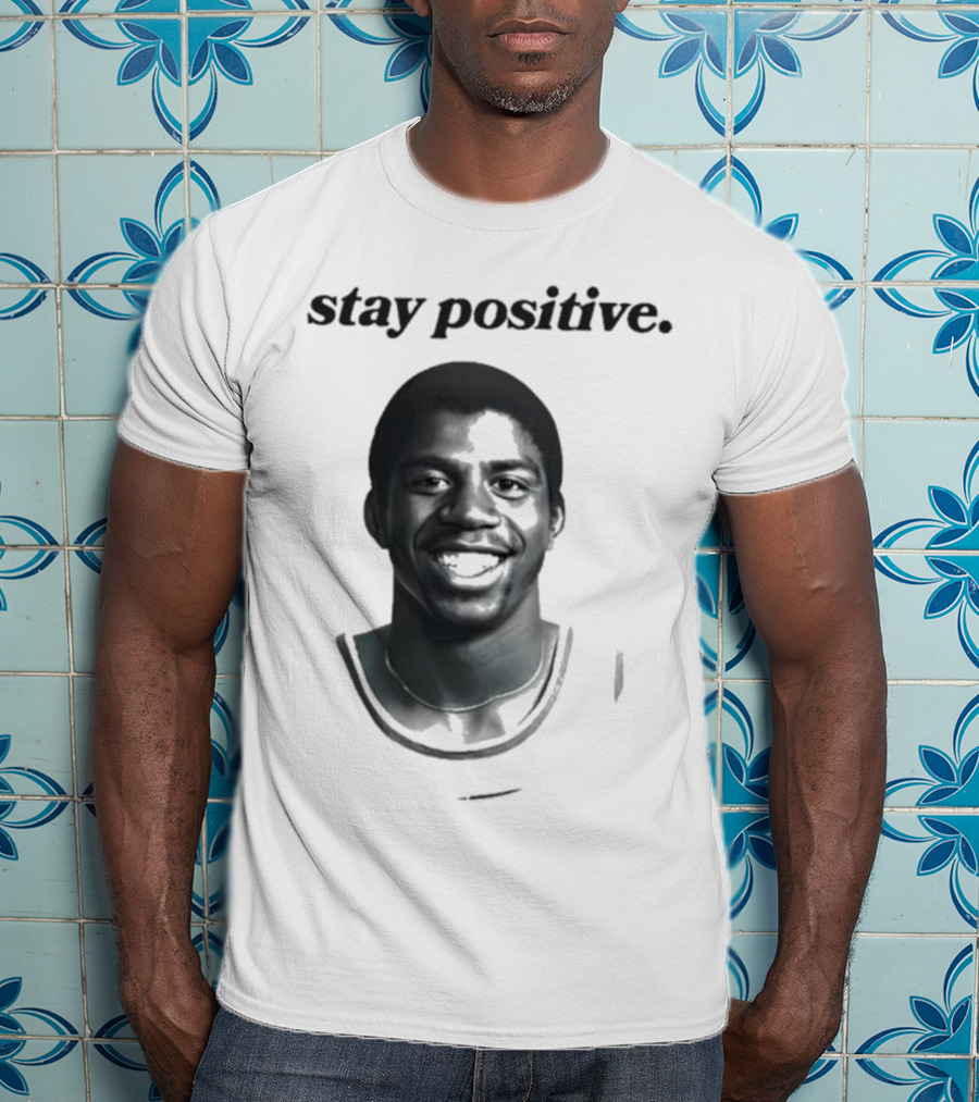 Magic Johnson Stay Positive Retro Basketball T-Shirt