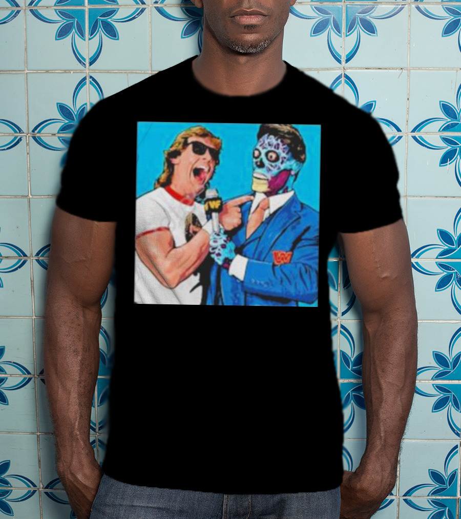 SquaredCircle They Live Wrestling Parody Comic T-Shirt