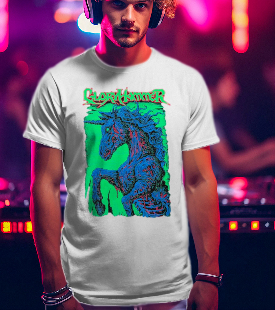 Gloryhammer Glowing Zombie Unicorn T-Shirt