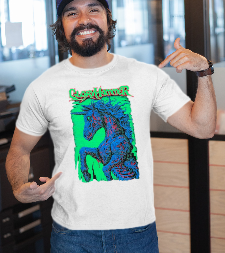 Gloryhammer Glowing Zombie Unicorn T-Shirt
