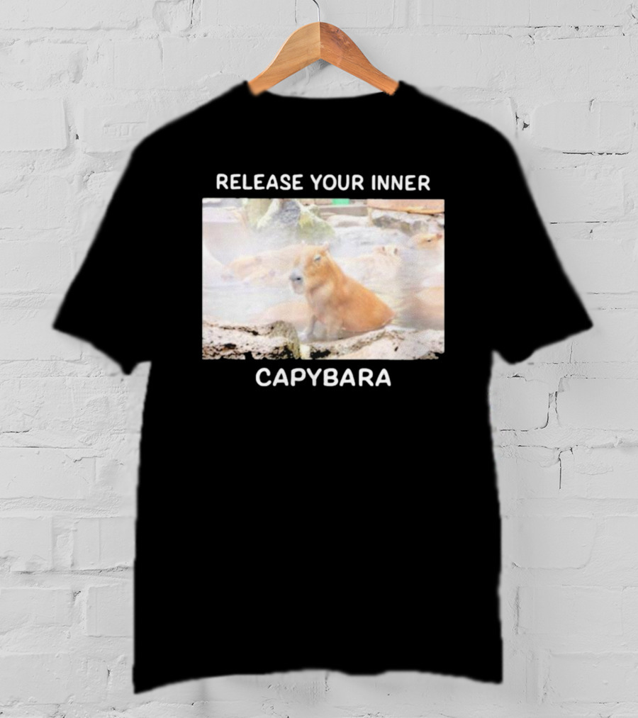Gaijin Mommy Relaxation Vibes Release Your Inner Capybara Hot Springs T-Shirt