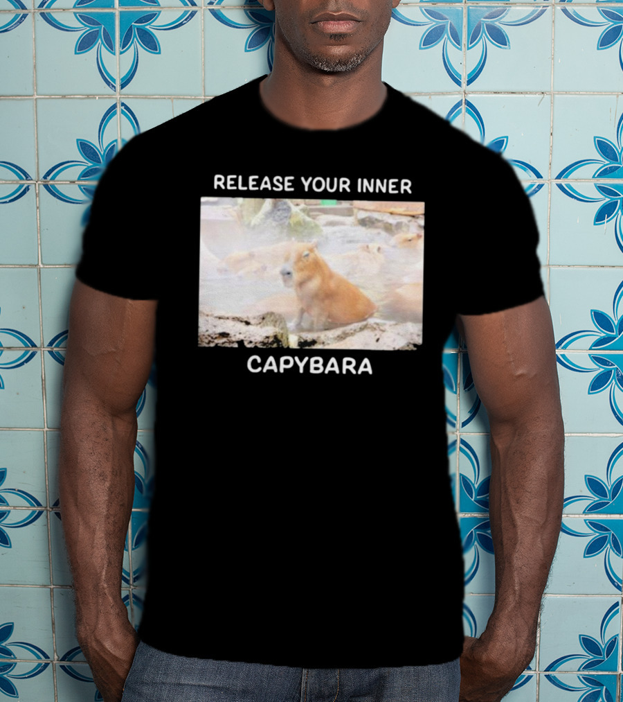 Gaijin Mommy Relaxation Vibes Release Your Inner Capybara Hot Springs T-Shirt