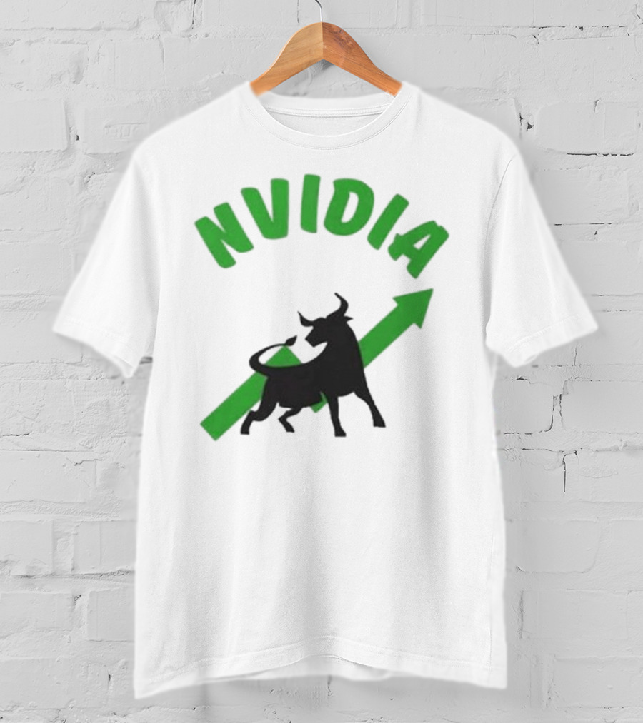 Nvidia Stock Bullish With Upward Arrow And Bull T-Shirt