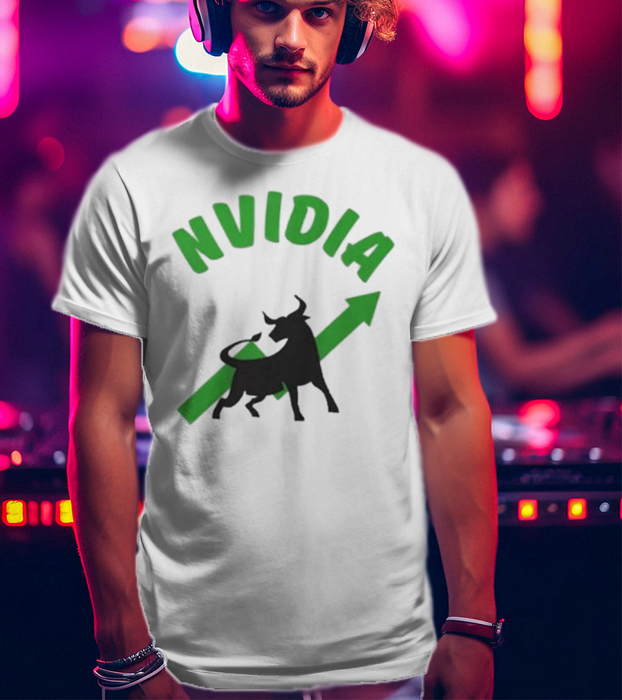 Nvidia Stock Bullish With Upward Arrow And Bull T-Shirt