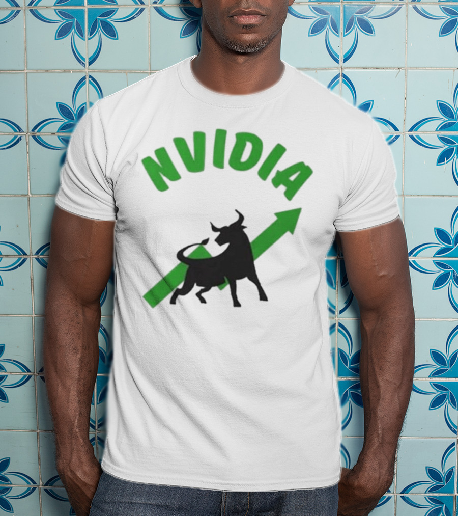 Nvidia Stock Bullish With Upward Arrow And Bull T-Shirt