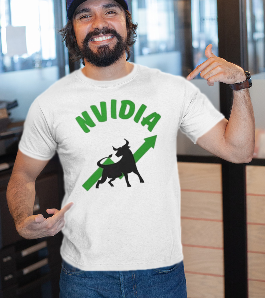 Nvidia Stock Bullish With Upward Arrow And Bull T-Shirt