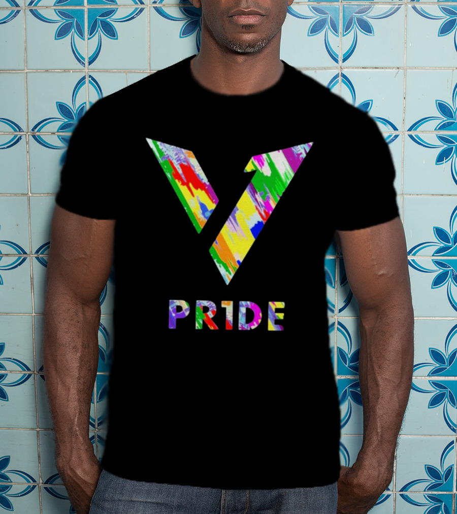 Love Is Love Version1 V Pride Rainbow Paint Splatter T-Shirt