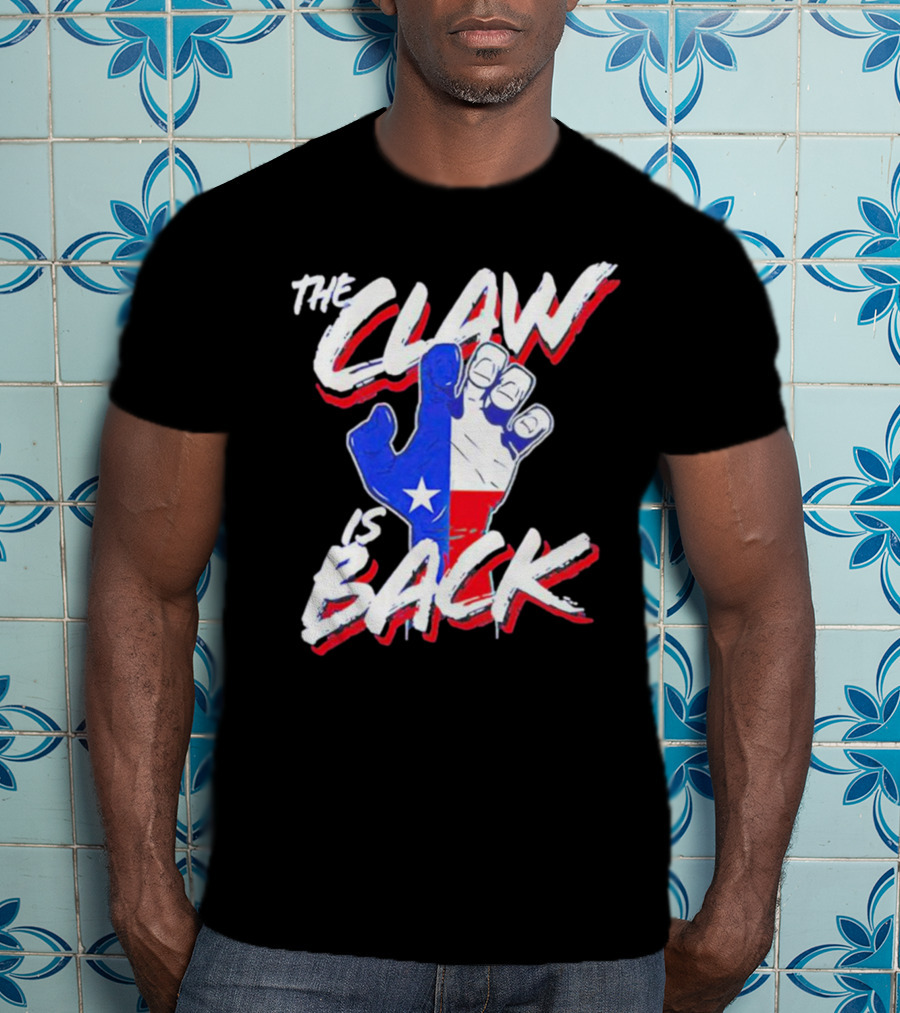 The Claw Is Back Texas Baseball Flag Fist T-Shirt