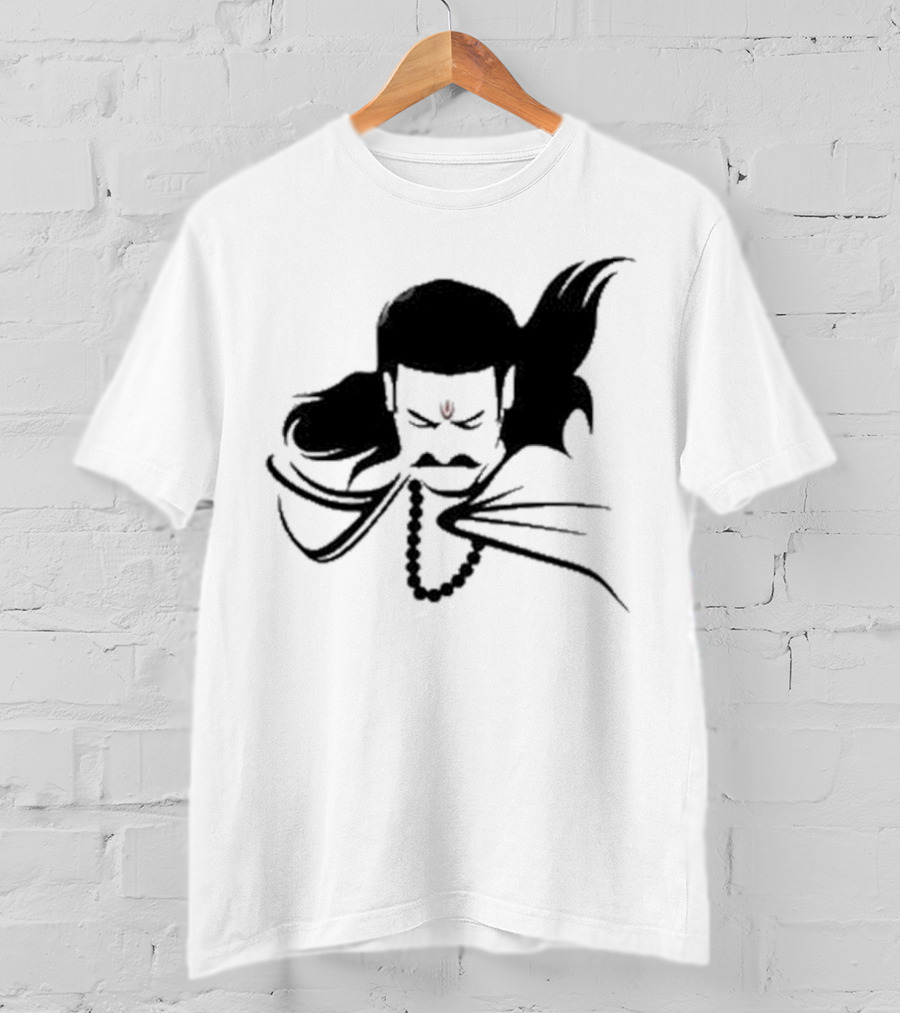Prabhas The Lone Prince Adipurush Minimalist Silhouette With Red Tilak T-Shirt