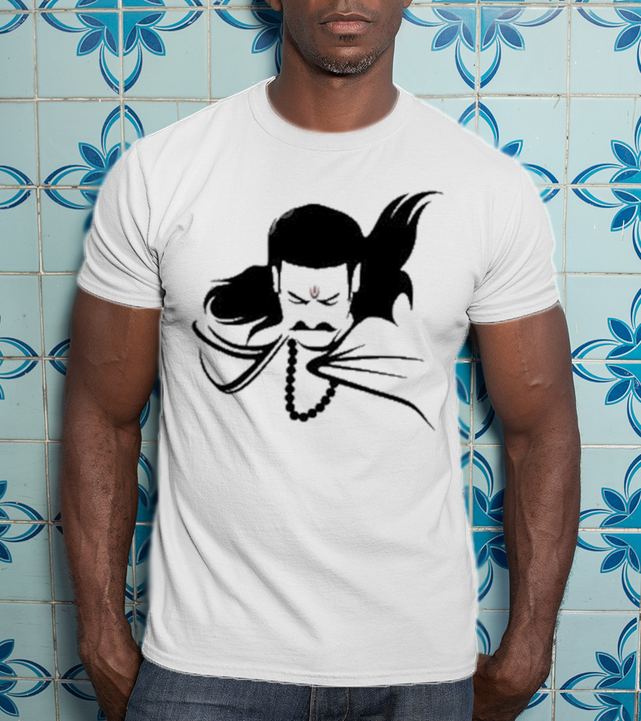 Prabhas The Lone Prince Adipurush Minimalist Silhouette With Red Tilak T-Shirt