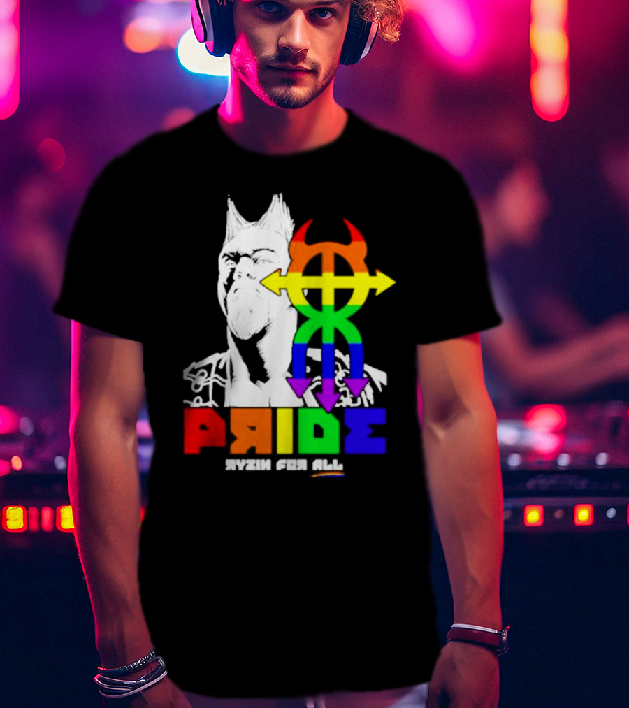 Pride Ryzin For All Rainbow Symbol With Warrior T-Shirt