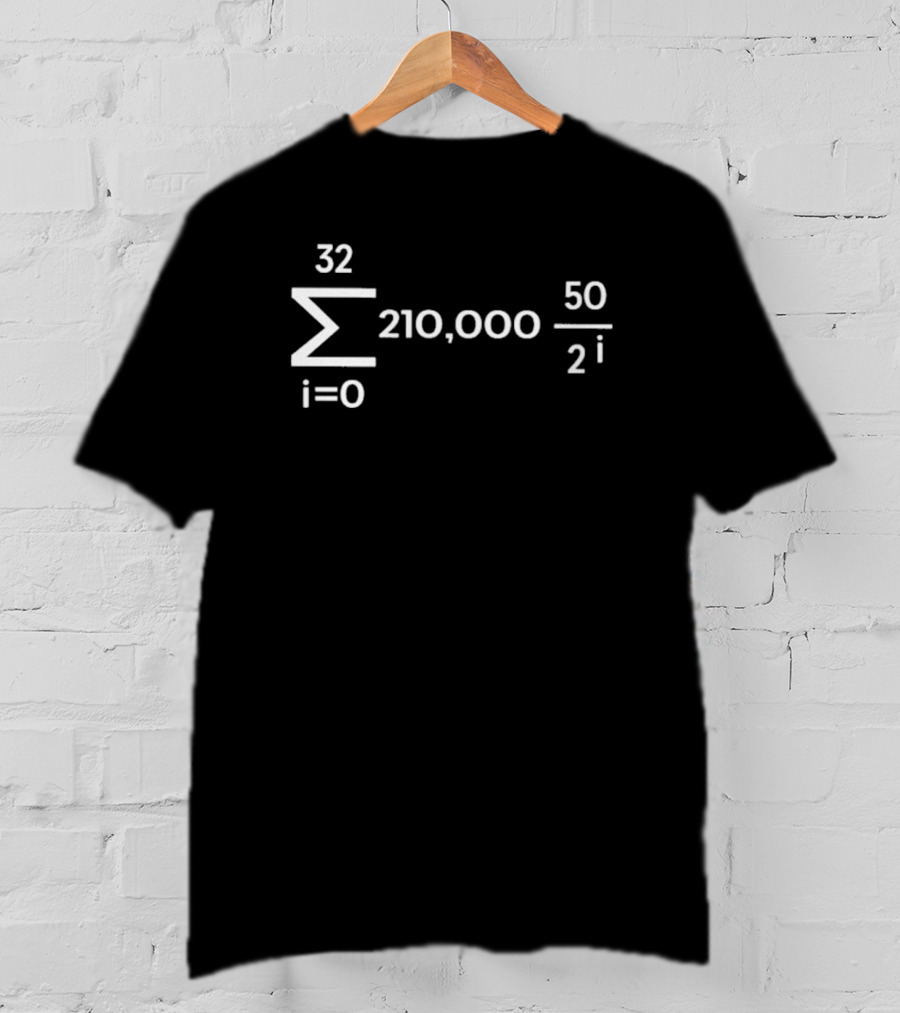 Bitcoin Supply Formula Equation 210000 Series T-Shirt