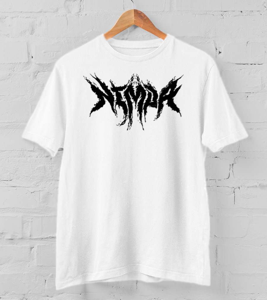 Nimda Logo Graphic With Dark Gothic Text T-Shirt