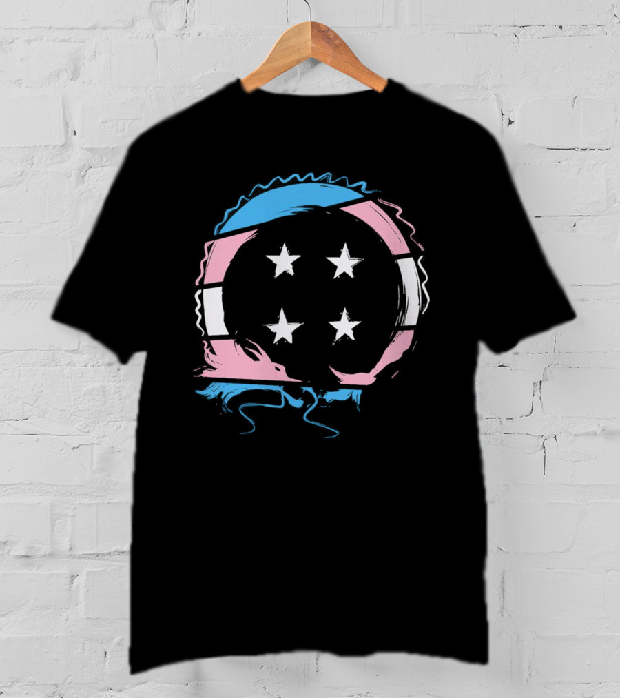 Sharkrobot Team Four Star Trans Pride Circle With Stars T-Shirt