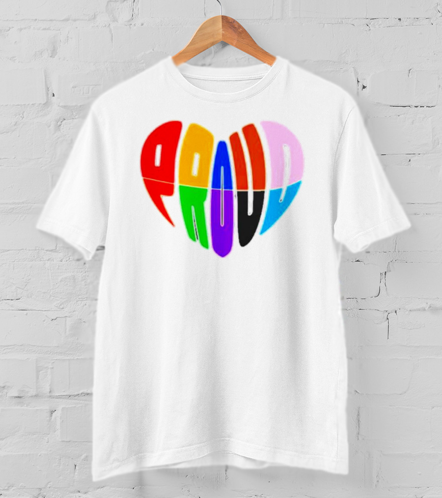 Proud Progress Heart Rainbow Colors T-Shirt