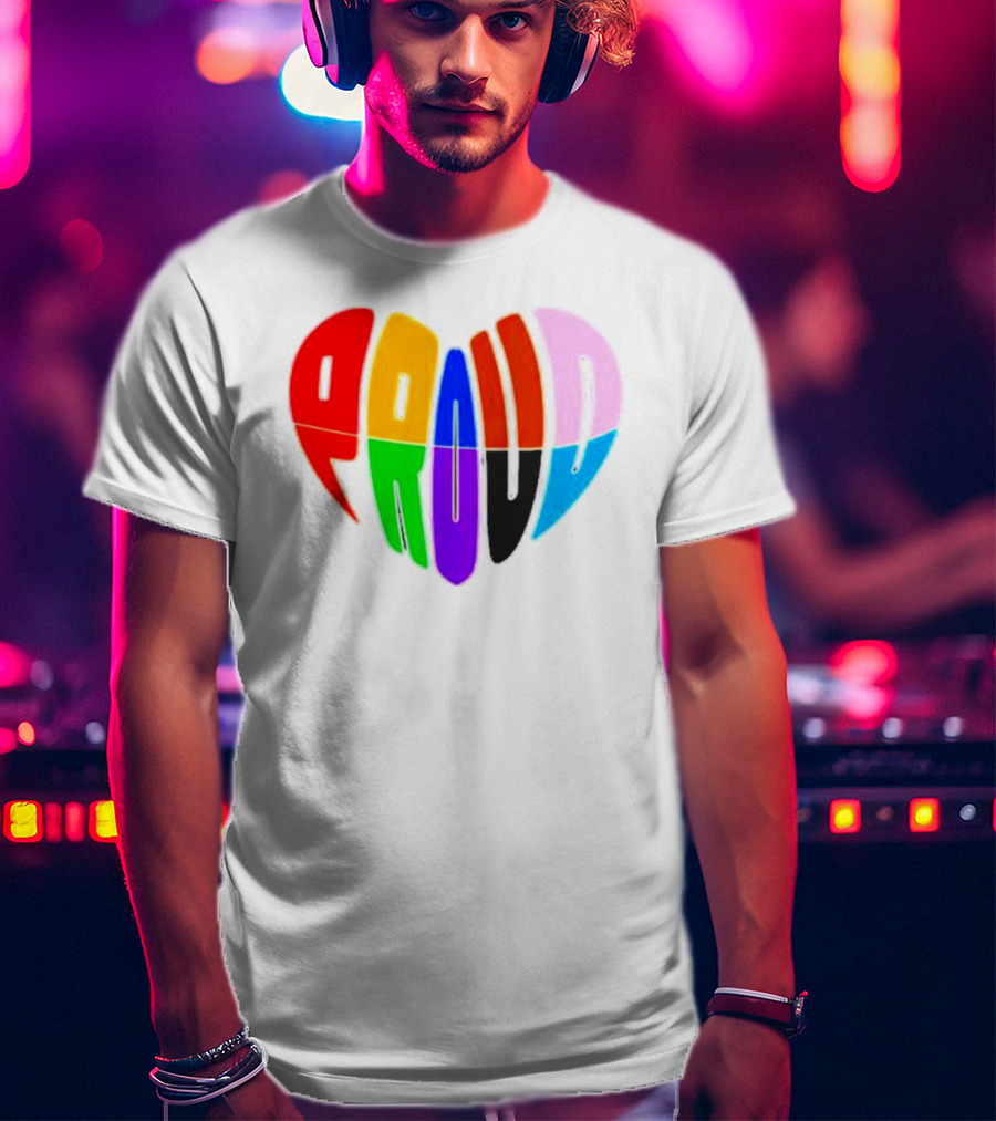 Proud Progress Heart Rainbow Colors T-Shirt