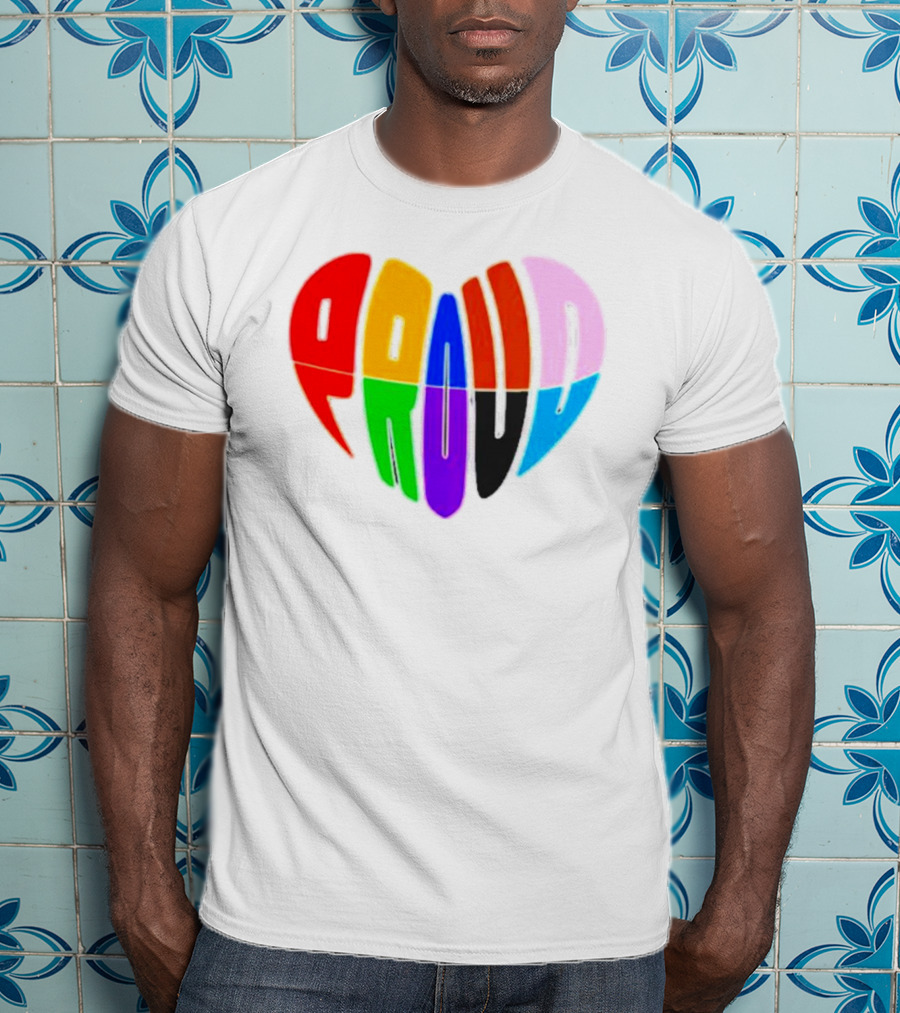 Proud Progress Heart Rainbow Colors T-Shirt