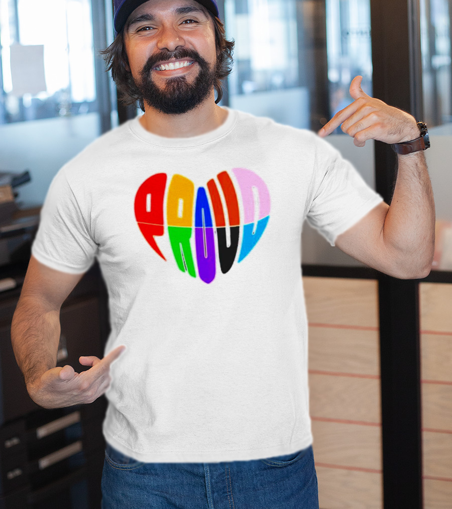 Proud Progress Heart Rainbow Colors T-Shirt