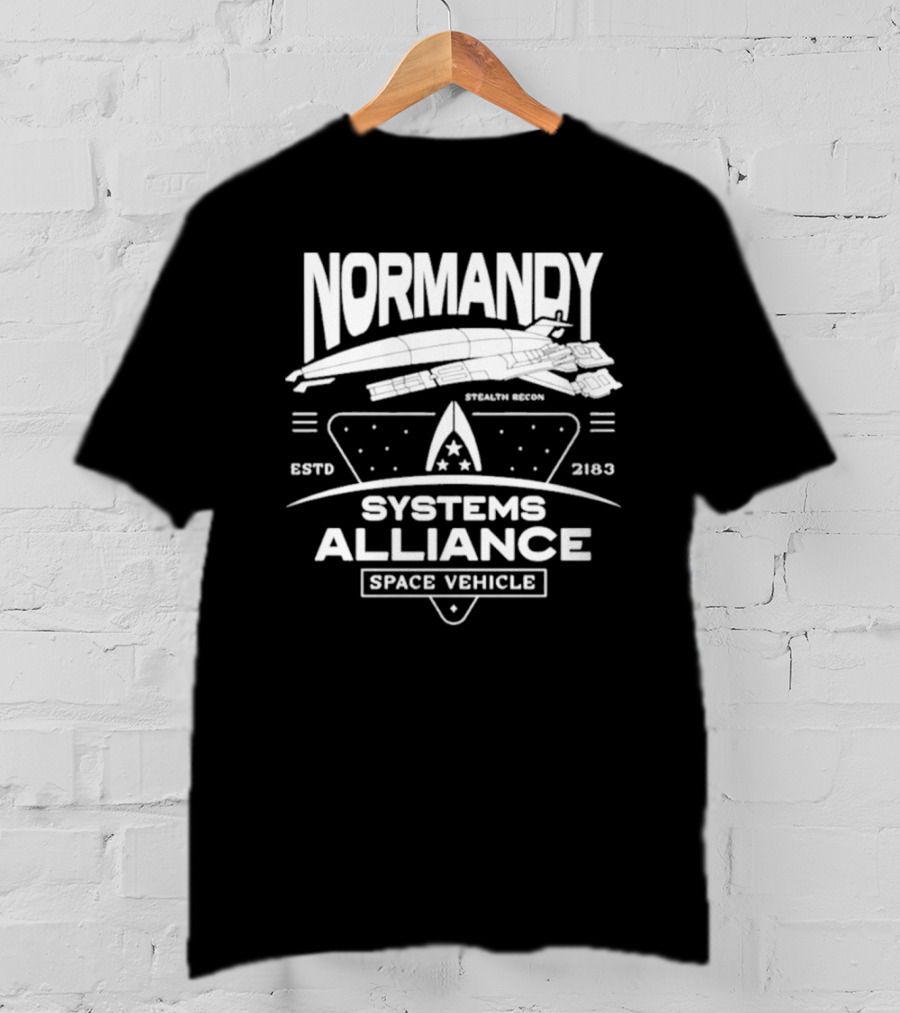 Normandy Systems Alliance Space Vehicle Estd 2183 Stealth Recon T-Shirt