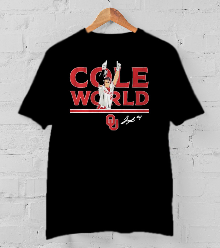 Oklahoma Softball Cole World Jayda Coleman OU Signature 24 T-Shirt