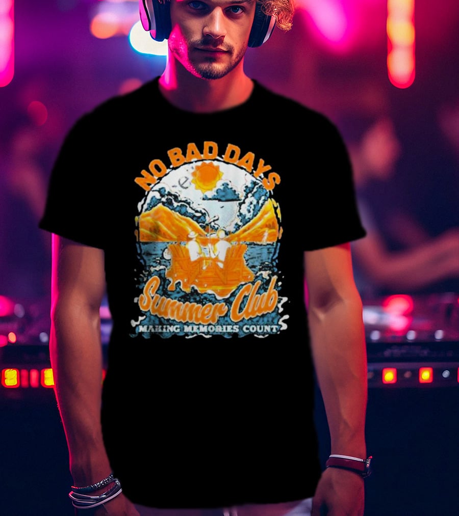 The Hockey Guys No Bad Days Summer Club Making Memories Count Adirondack Lakeside Scene T-Shirt