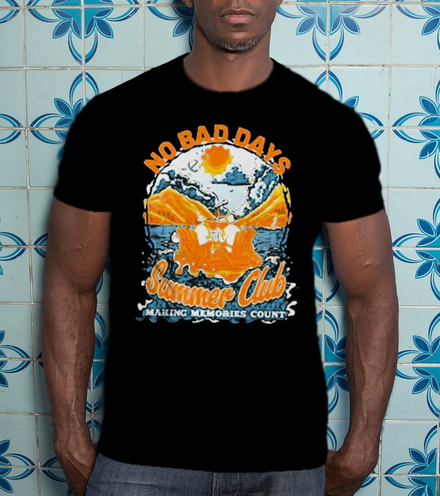 The Hockey Guys No Bad Days Summer Club Making Memories Count Adirondack Lakeside Scene T-Shirt